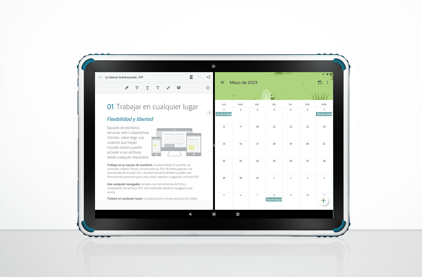 Tablet to work with two Apps simultaneously thanks to the split screen it offers. The best tool to increase your productivity and multitask with ease.